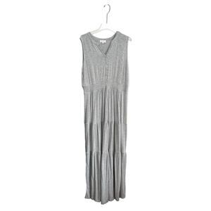 Molly & Isadora Plus Size Dress 1X Womens Tiered Ruffle Maxi Lounge Stretch Boho